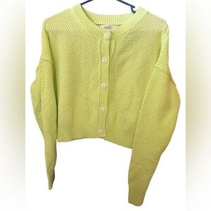 Jessica Simpson Light Green Button-Up Cardigan Medium